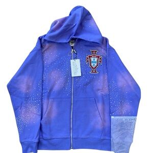 Vale Lives Sea Crusted Hoodie Blue Purple Small